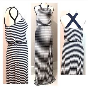 Caslon Stripe Maxi Stretch Dress Size Small